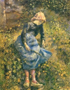 畢沙羅的畫作常以鄉野風景和農夫農婦為主題，被喻為「印象派的米勒」