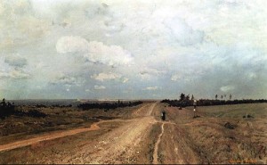 俄羅斯畫家列維坦的《弗拉基米爾卡之路》，描繪通往西伯利亞流放地的古道。