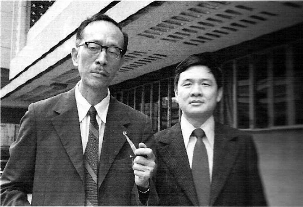 1968年紀弦與瘂弦合影 (林海音攝影)