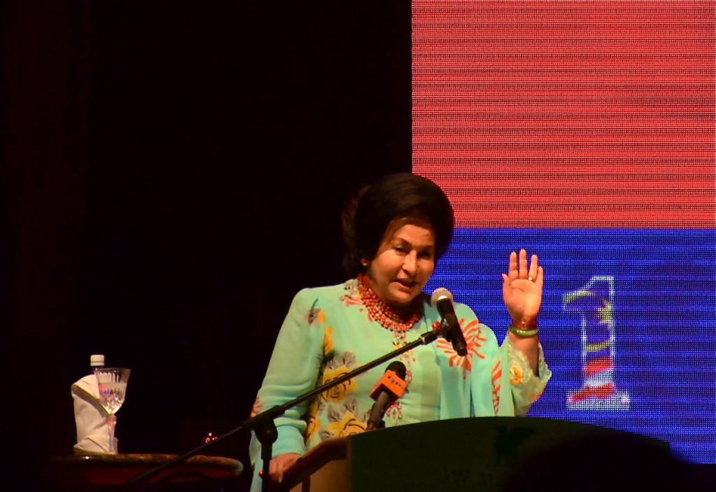 首相夫人羅斯瑪發表演講。攝影: 王曉蘭 (北美聖地牙哥)