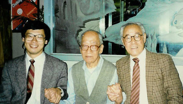 走馬薦諸葛:哥大東亞系三代名師王際真(中)、夏志清(右)、王德威 (左) (夏夫人提供)