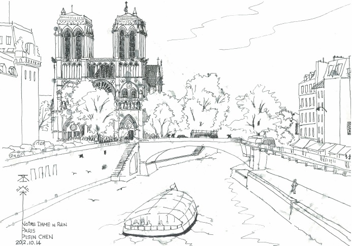 陳丕燊《雨中聖母院》（2012）